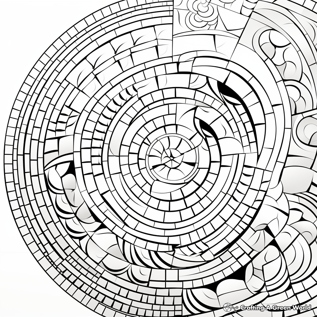Challenging Swirl Mosaics Coloring Pages 4
