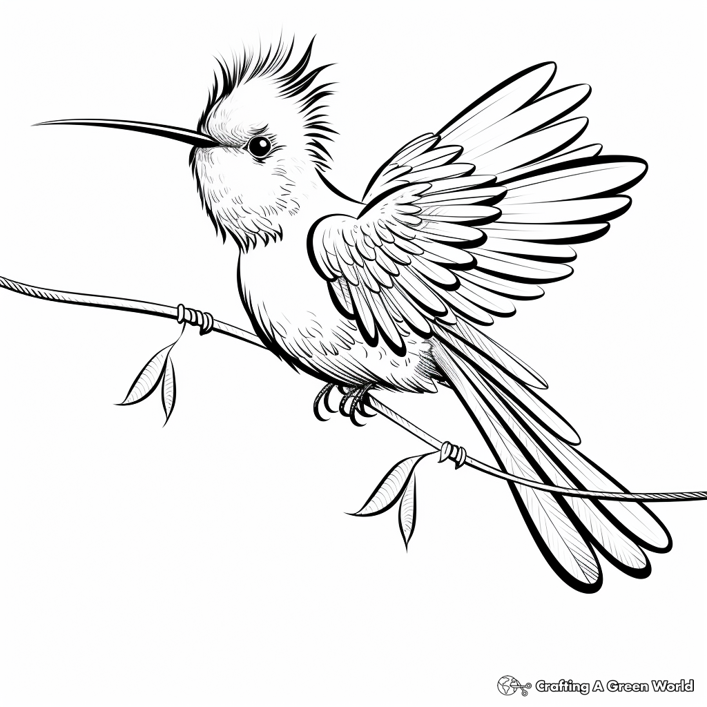 Challenging Wire-Crested Thorntail Coloring Pages 3
