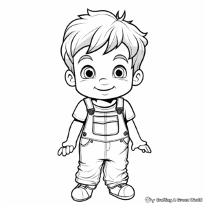 Character-Inspired Overalls Coloring Pages 2