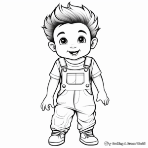 Character-Inspired Overalls Coloring Pages 3
