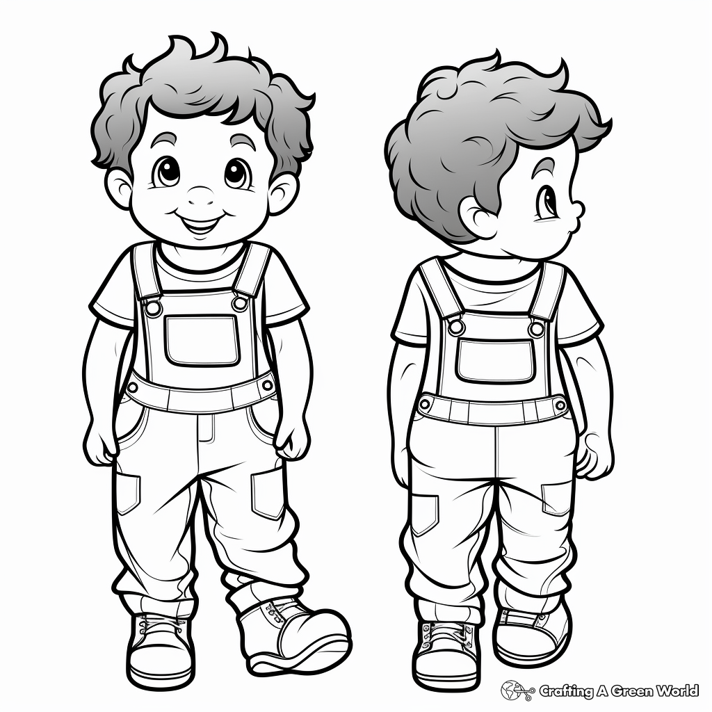 Character-Inspired Overalls Coloring Pages 4