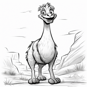 Character-themed: 'Kangaroo Jack' Emu Coloring Pages 1