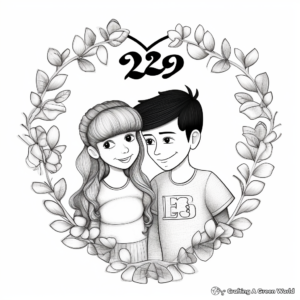 Charming "Happy 25th Anniversary" Coloring Pages 1