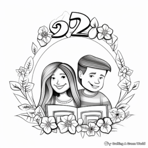 Charming "Happy 25th Anniversary" Coloring Pages 2