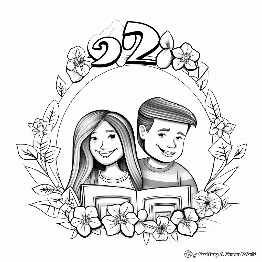 Charming "Happy 25th Anniversary" Coloring Pages 2