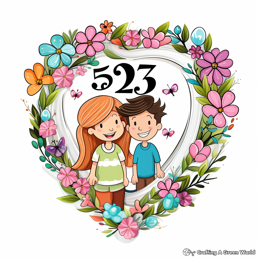 Charming "Happy 25th Anniversary" Coloring Pages 3