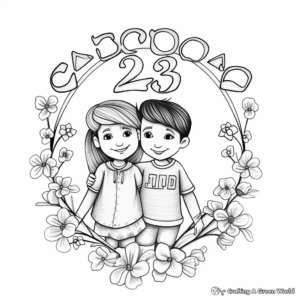 Charming "Happy 25th Anniversary" Coloring Pages 4