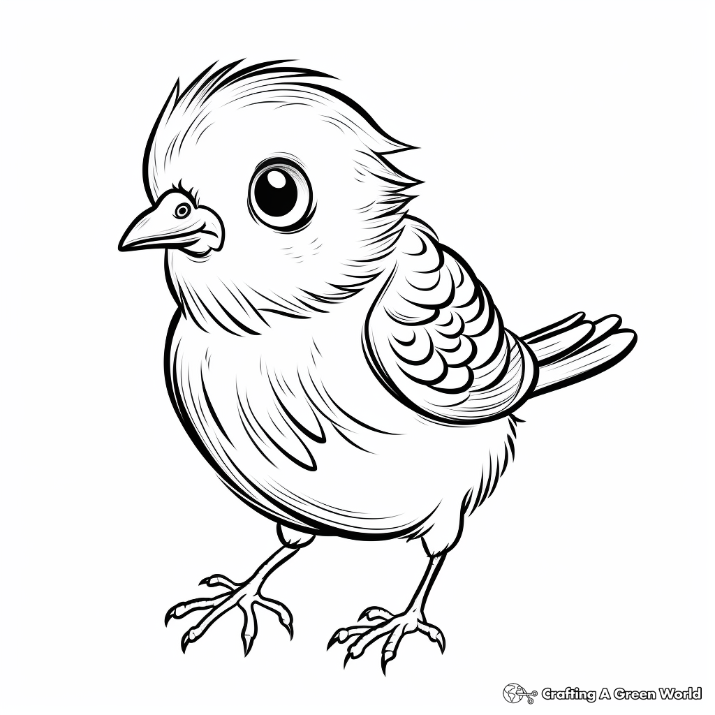 Charming Baby Canary Bird Coloring Sheets 1