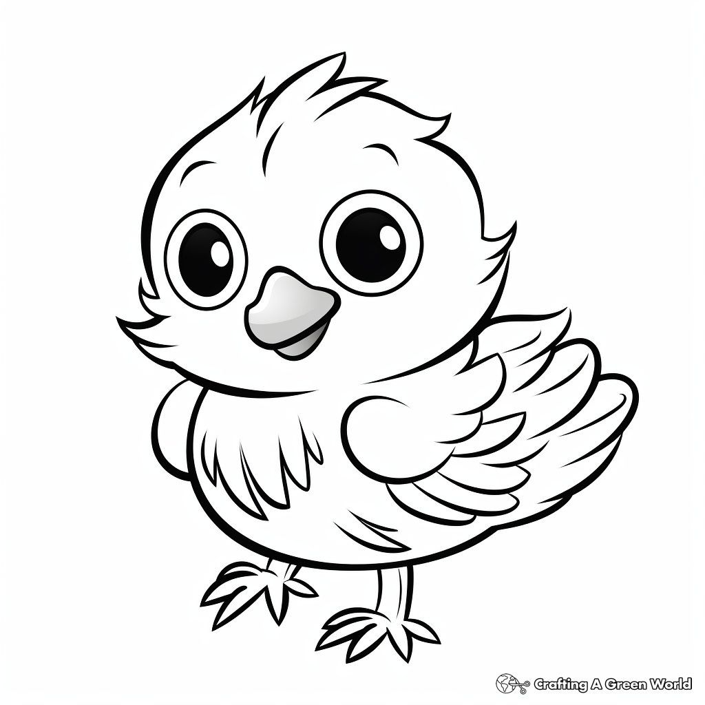Charming Baby Canary Bird Coloring Sheets 2