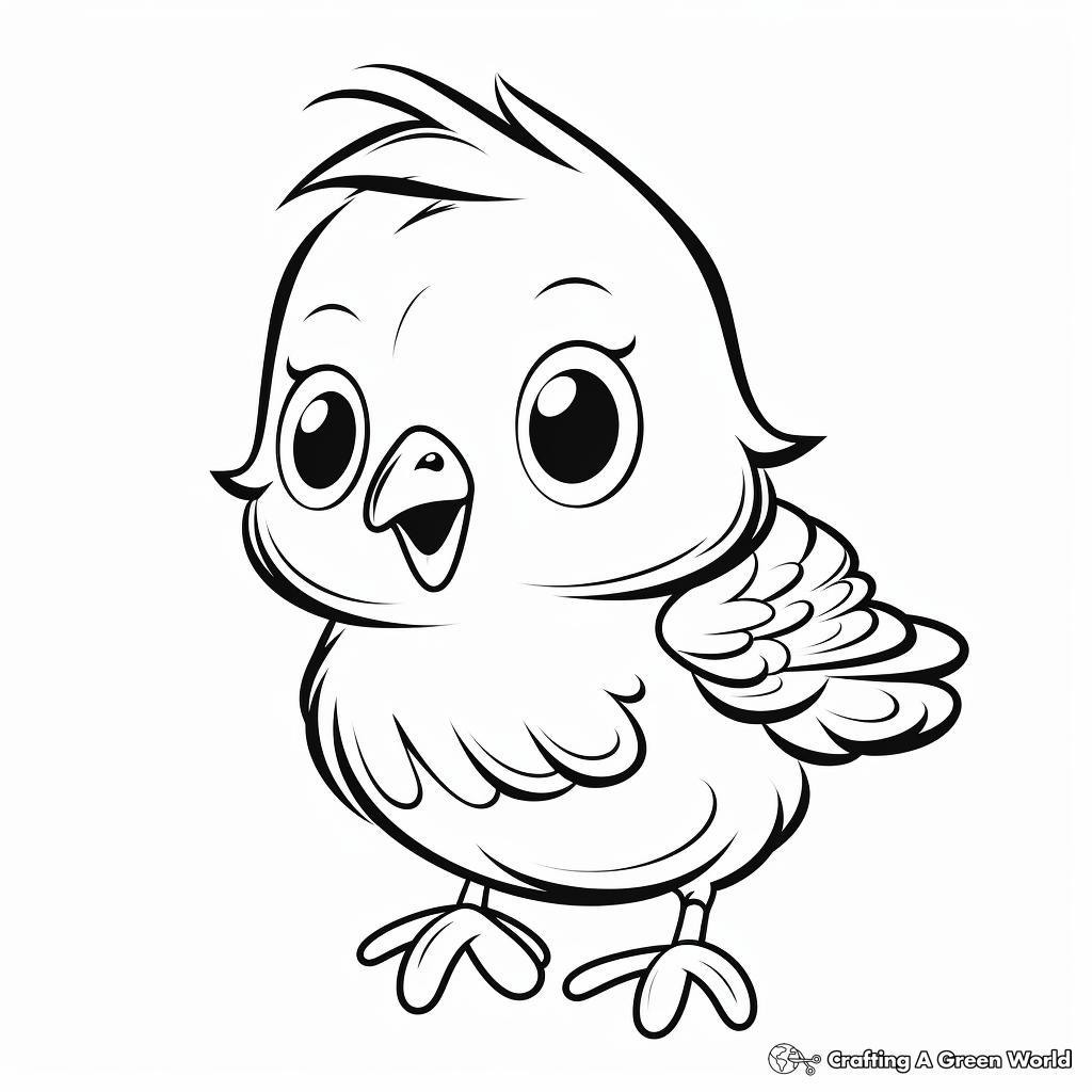 Charming Baby Canary Bird Coloring Sheets 3