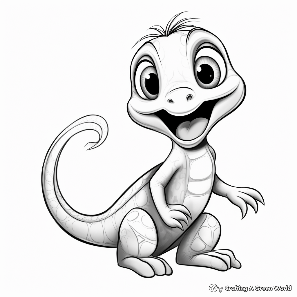 Charming Baby Compysognathus Coloring Pages 4