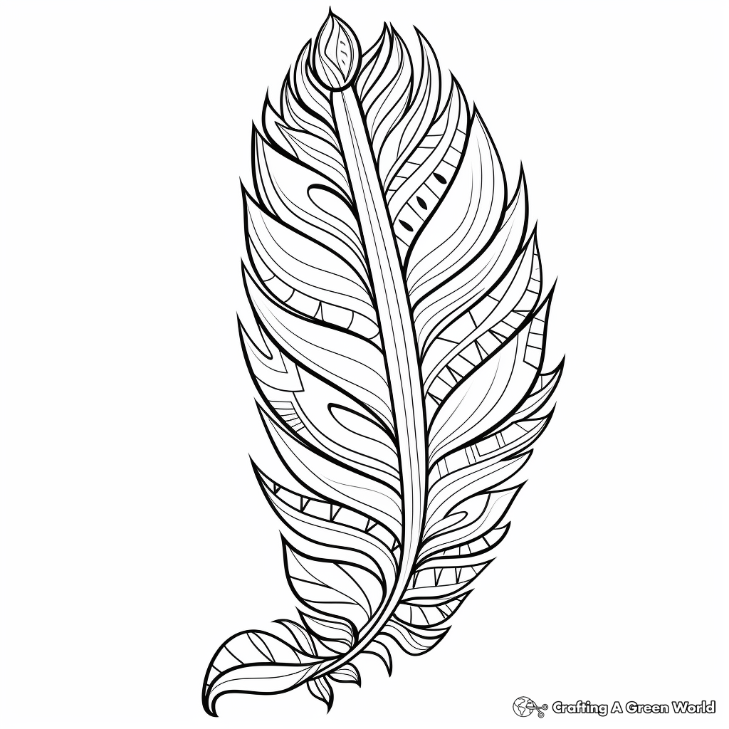 Charming Boho Feather Coloring Pages 2