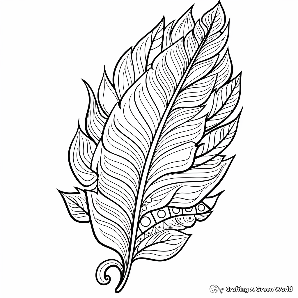 Charming Boho Feather Coloring Pages 3