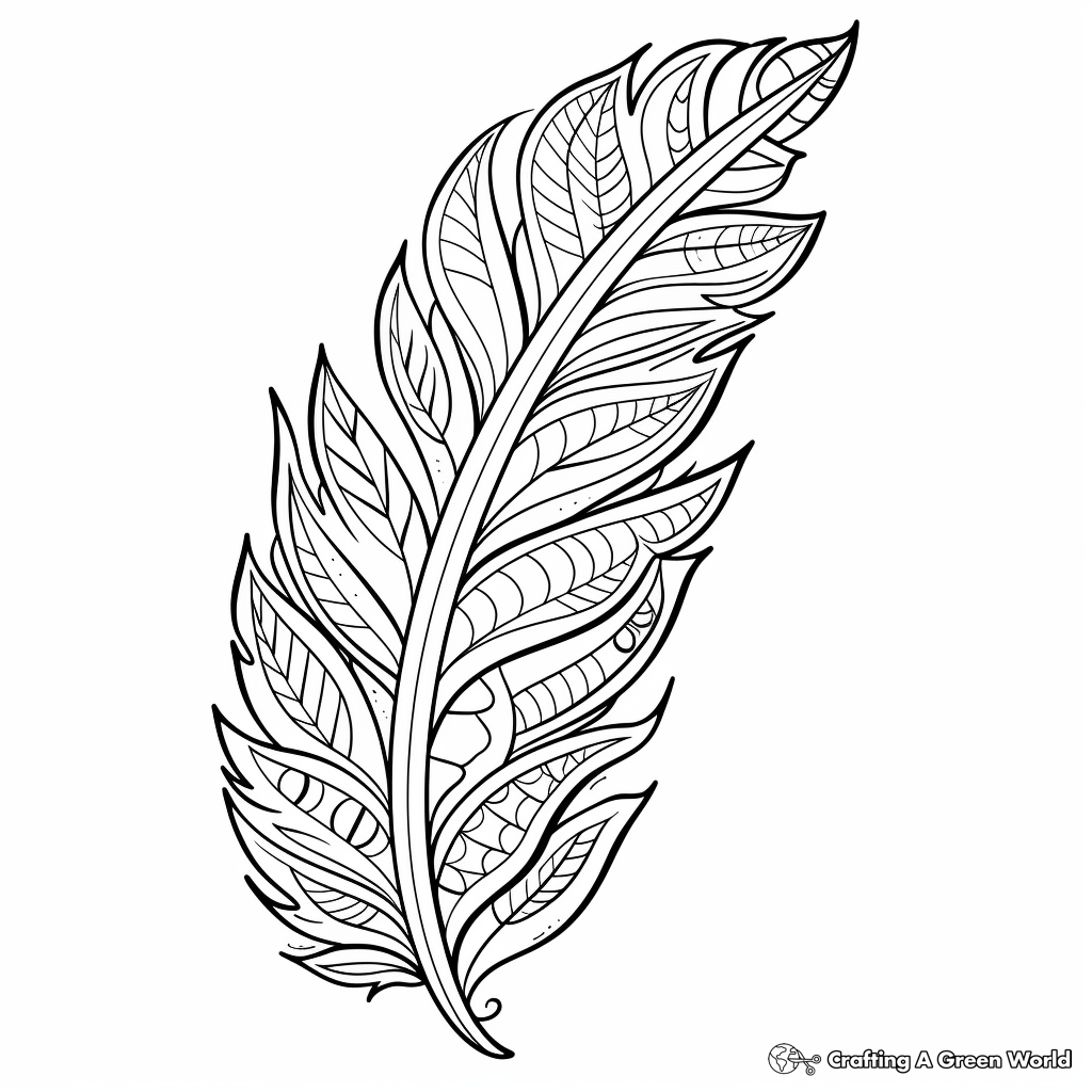Charming Boho Feather Coloring Pages 4