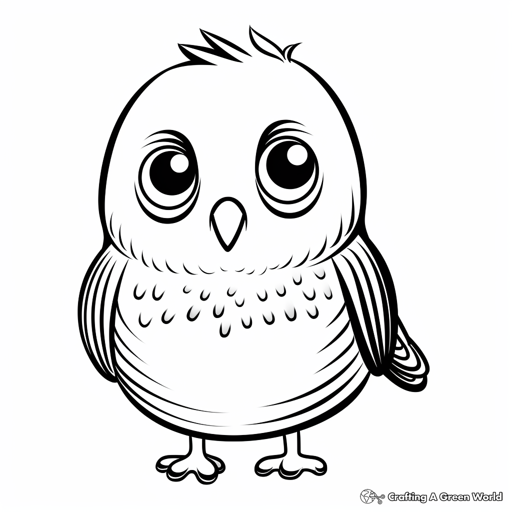 Charming Budgie Bird Coloring Pages 1