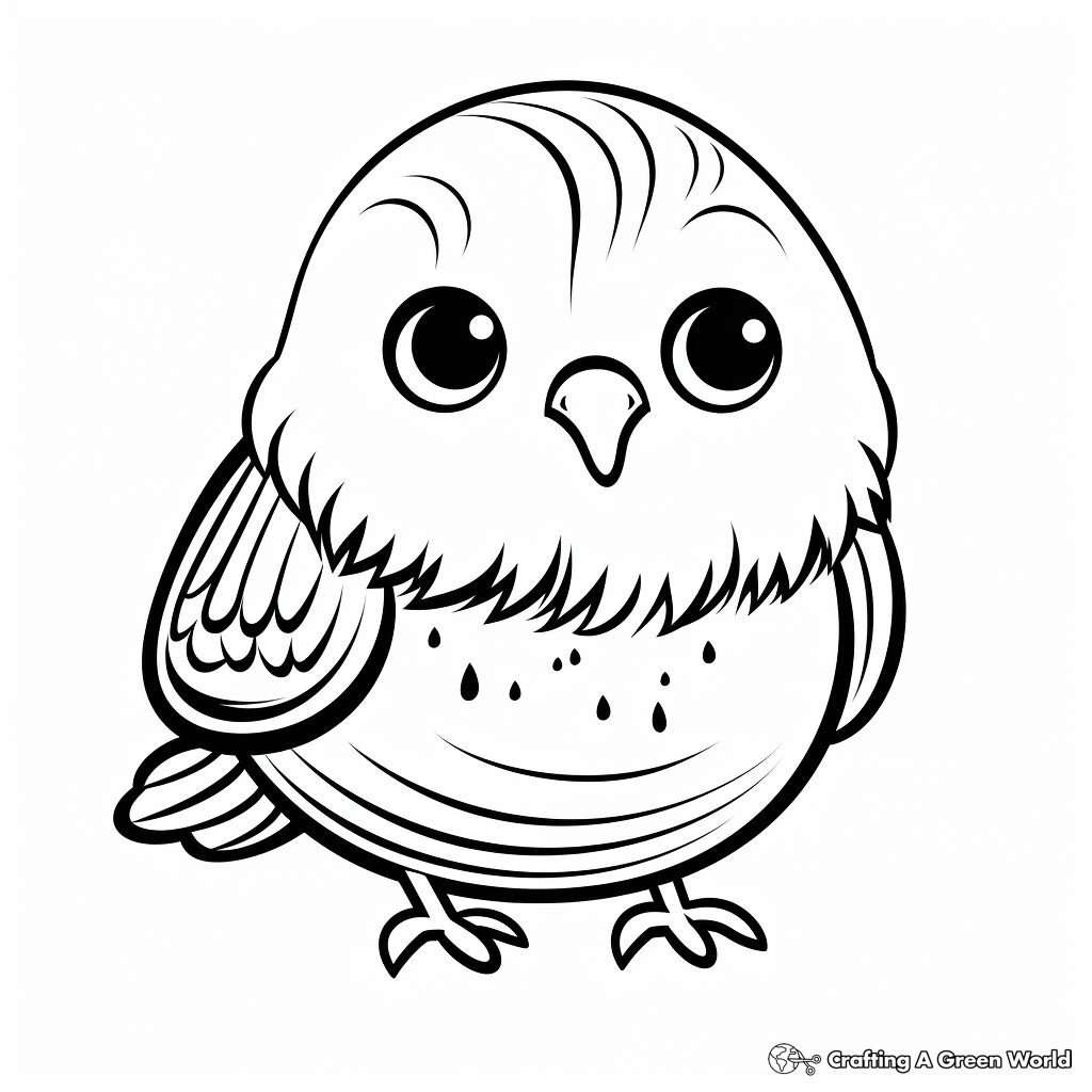 Charming Budgie Bird Coloring Pages 2