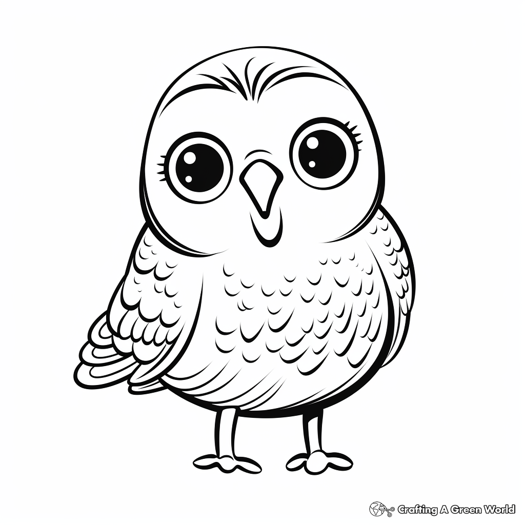 Charming Budgie Bird Coloring Pages 3