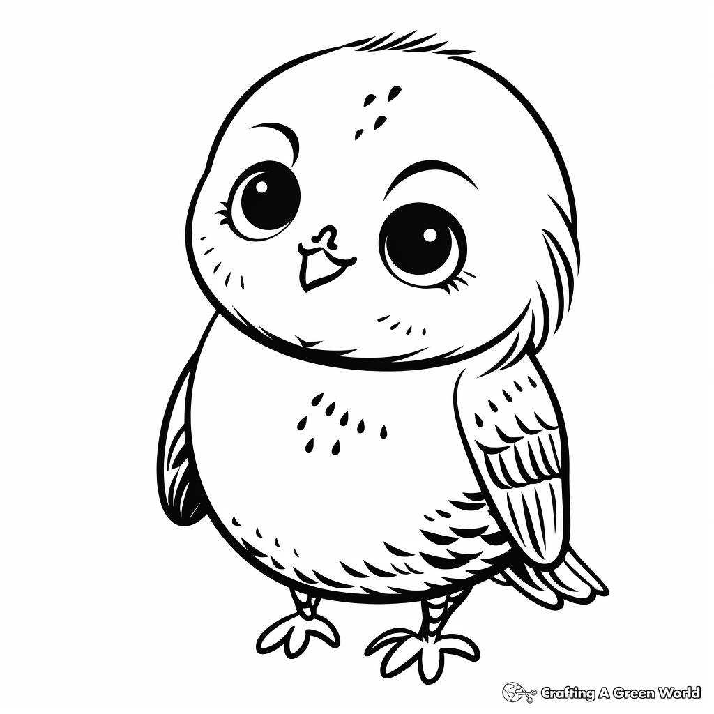 Charming Budgie Bird Coloring Pages 4