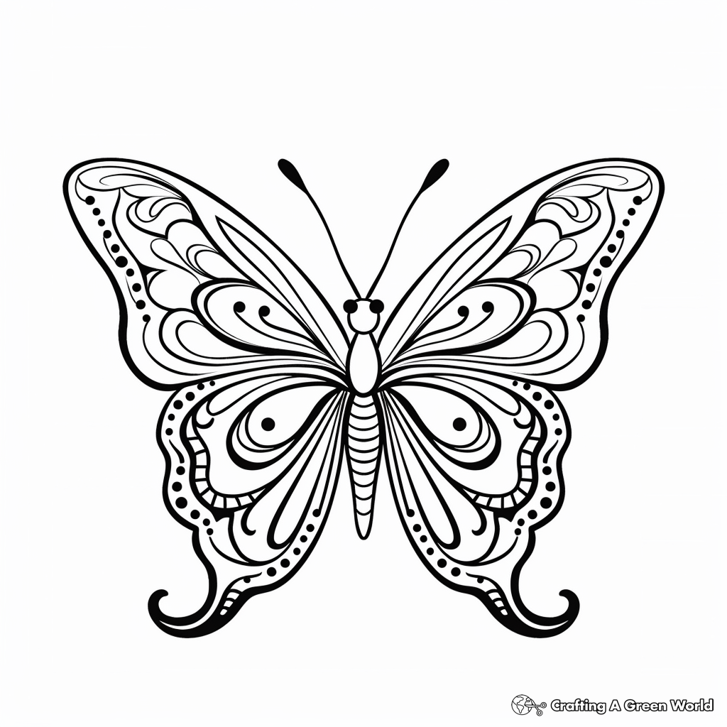 Charming Butterfly Coloring Pages for Adults 2
