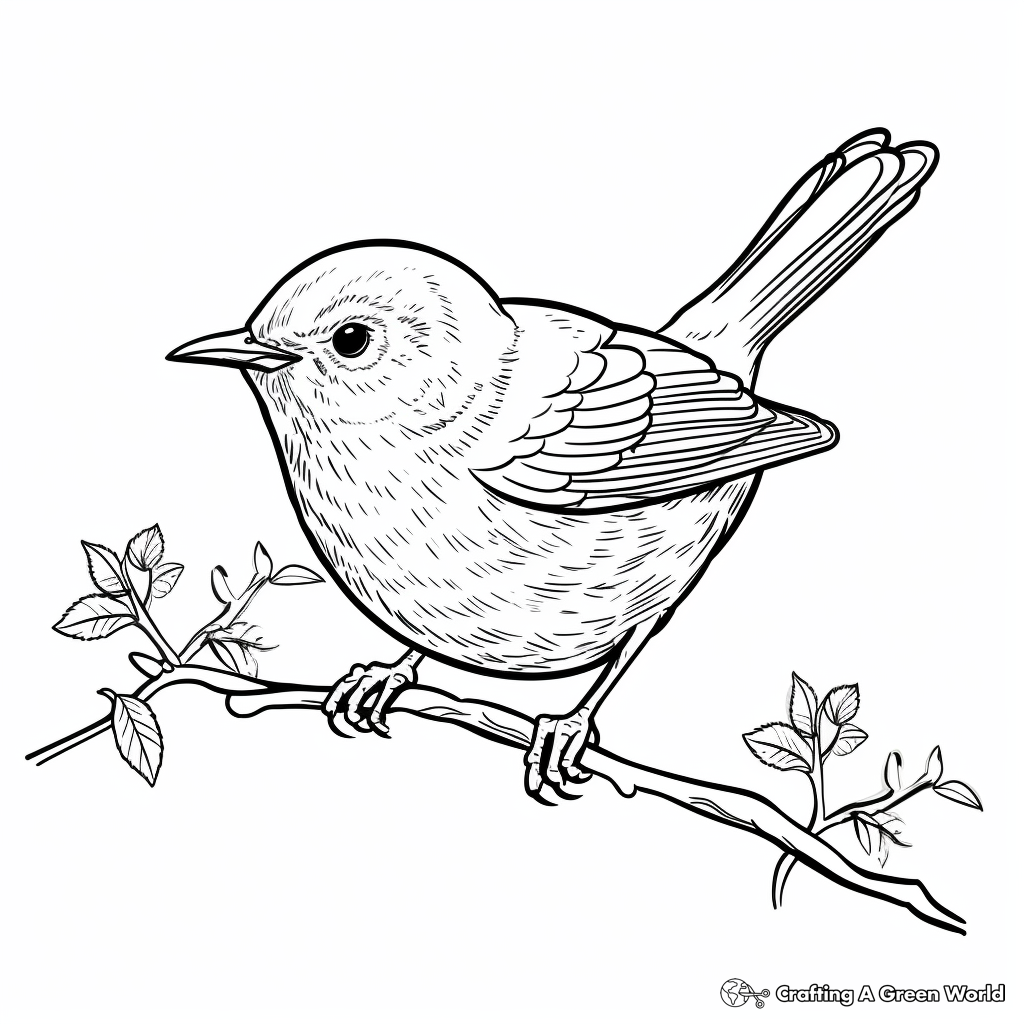 Charming Carnaby's Wren Coloring Pages 2