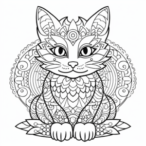 Charming Chartreux Cat Mandala Coloring Pages 2