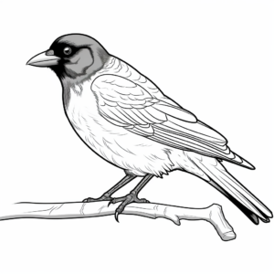Charming Common Crow Coloring Pages 1
