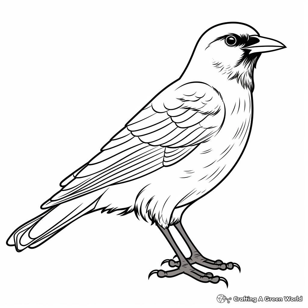 Charming Common Crow Coloring Pages 2
