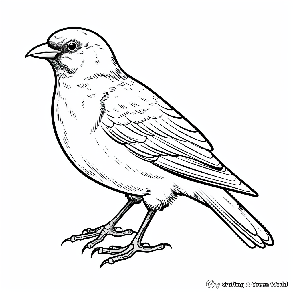 Charming Common Crow Coloring Pages 3