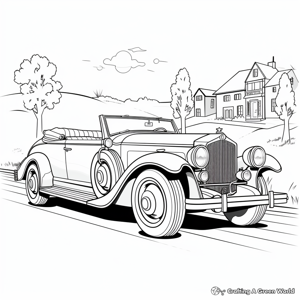 Charming Convertible Car Coloring Pages 1