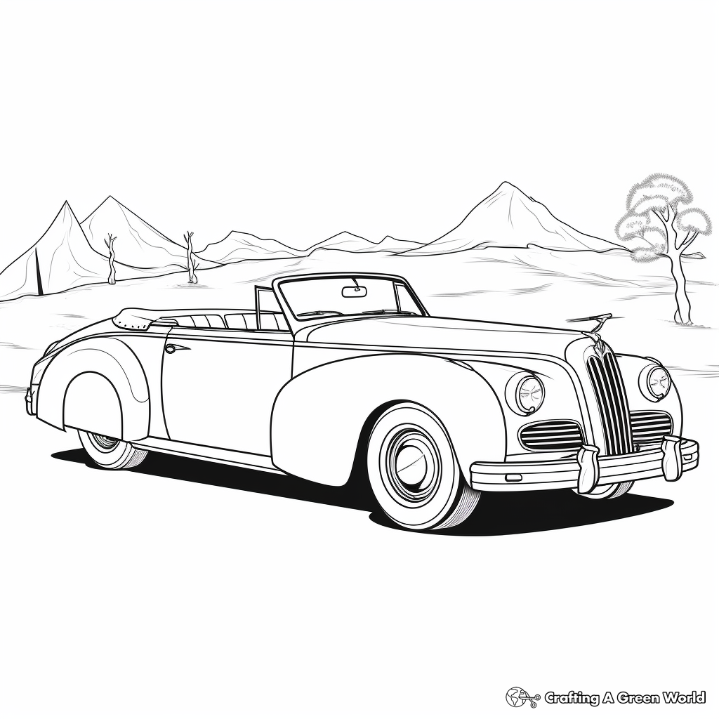 Charming Convertible Car Coloring Pages 3
