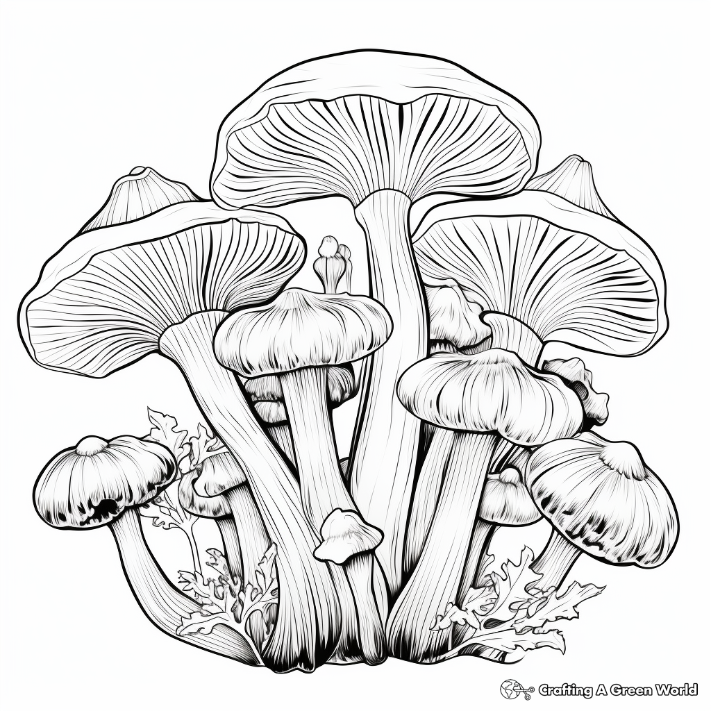 Charming Cordycep Mushroom Coloring Pages 1