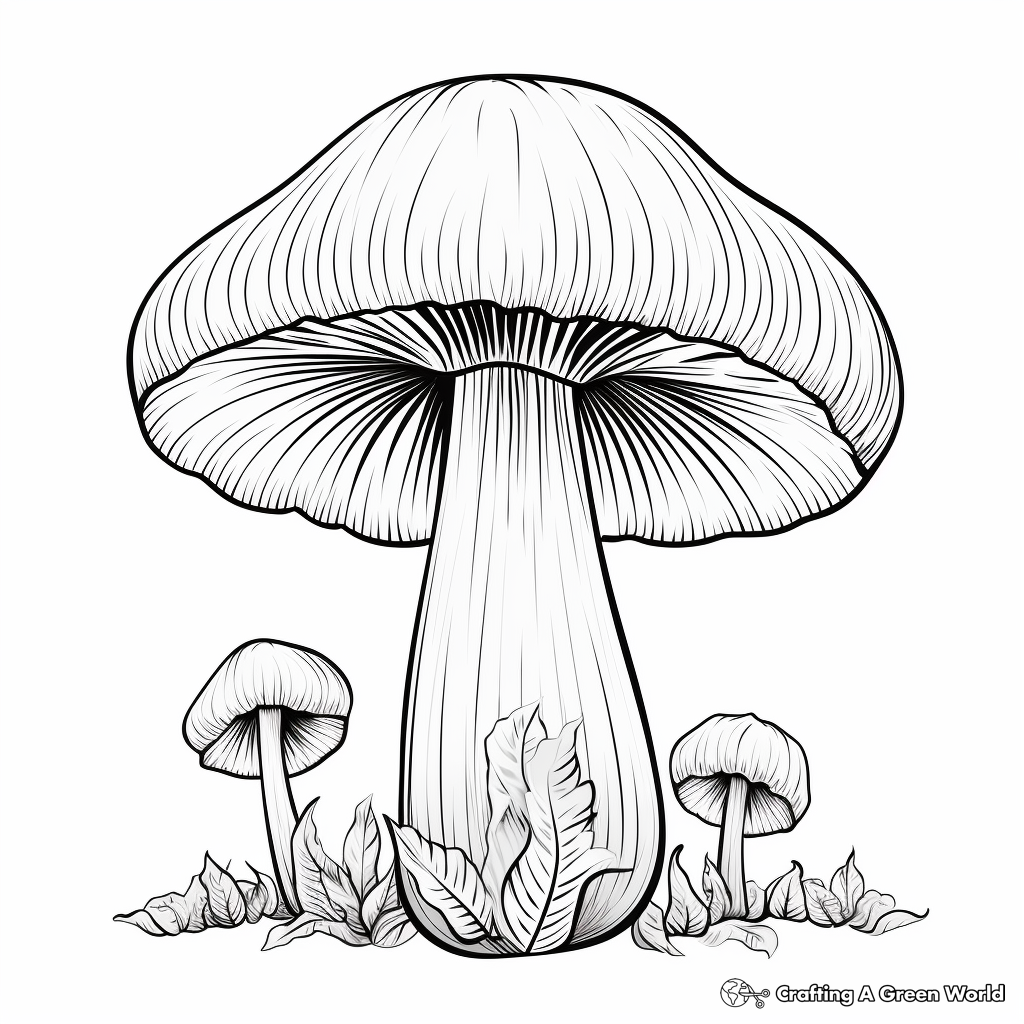 Charming Cordycep Mushroom Coloring Pages 3