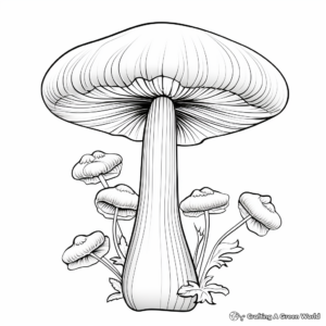 Charming Cordycep Mushroom Coloring Pages 4