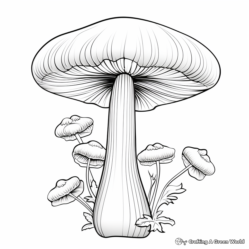 Charming Cordycep Mushroom Coloring Pages 4