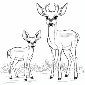 Charming Deer Family Coloring Pages 2