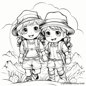 Charming Double Rainbow Coloring Pages 1