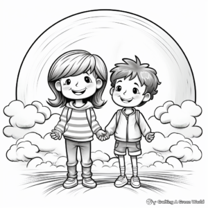 Charming Double Rainbow Coloring Pages 2