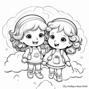 Charming Double Rainbow Coloring Pages 3