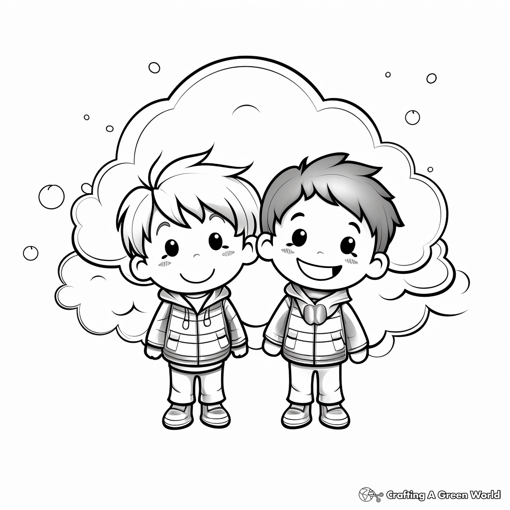 Charming Double Rainbow Coloring Pages 4