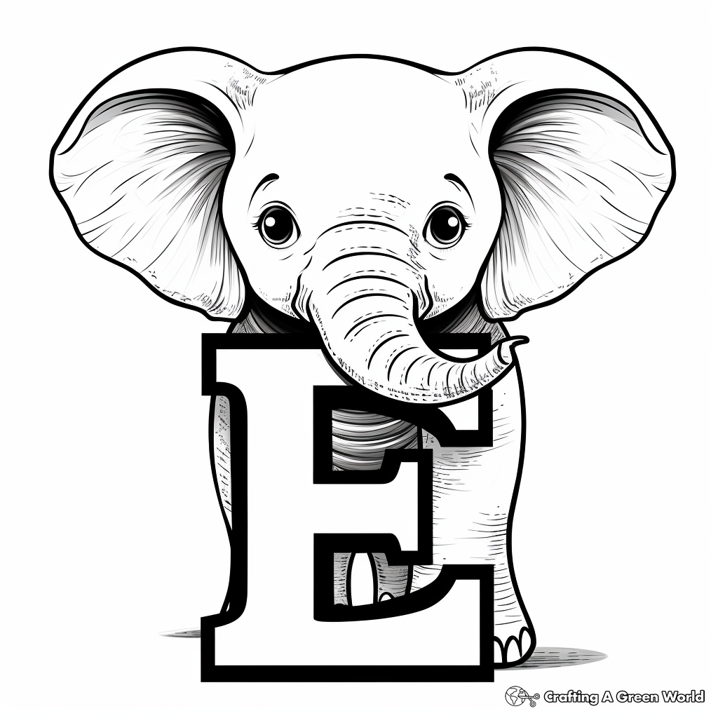 Charming E for Eye Coloring Pages 1