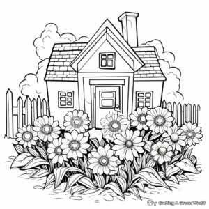 Charming Flower Garden Coloring Pages 4