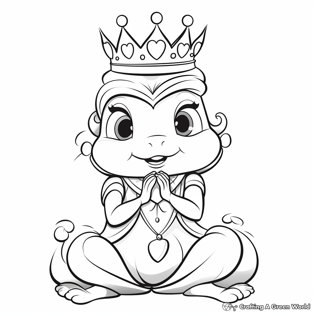 Charming Frog Prince 'I Love You' Coloring Sheets 4