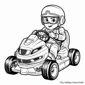 Charming Kart Racing Coloring Pages for Toddlers 2