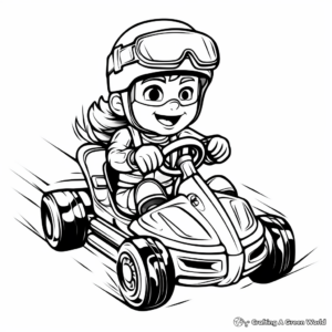 Charming Kart Racing Coloring Pages for Toddlers 3