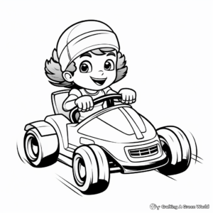 Charming Kart Racing Coloring Pages for Toddlers 4