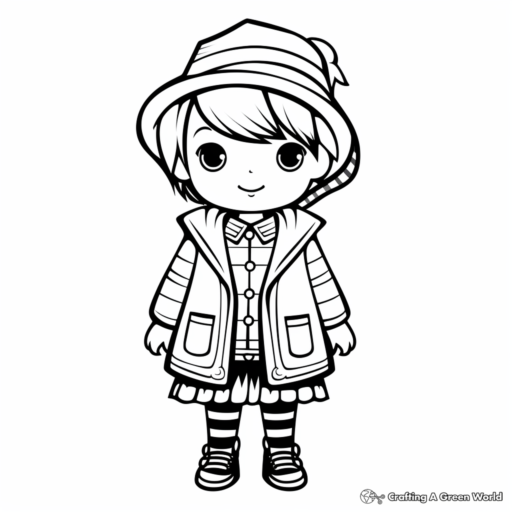 Charming Kindergarten Coloring Pages of Clothes 3