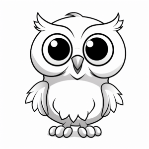 Charming Little Owl with Big Eyes Coloring Pages 3