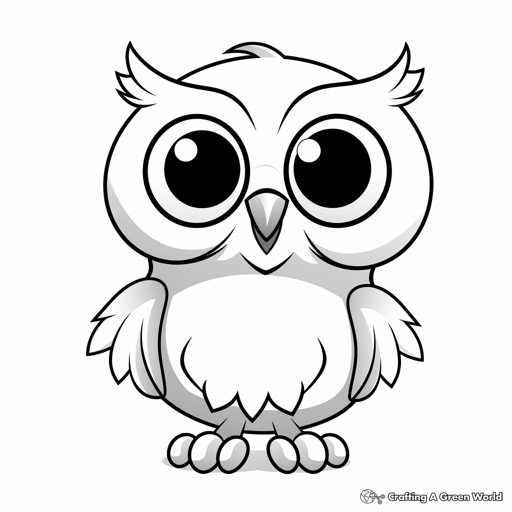 Charming Little Owl with Big Eyes Coloring Pages 3
