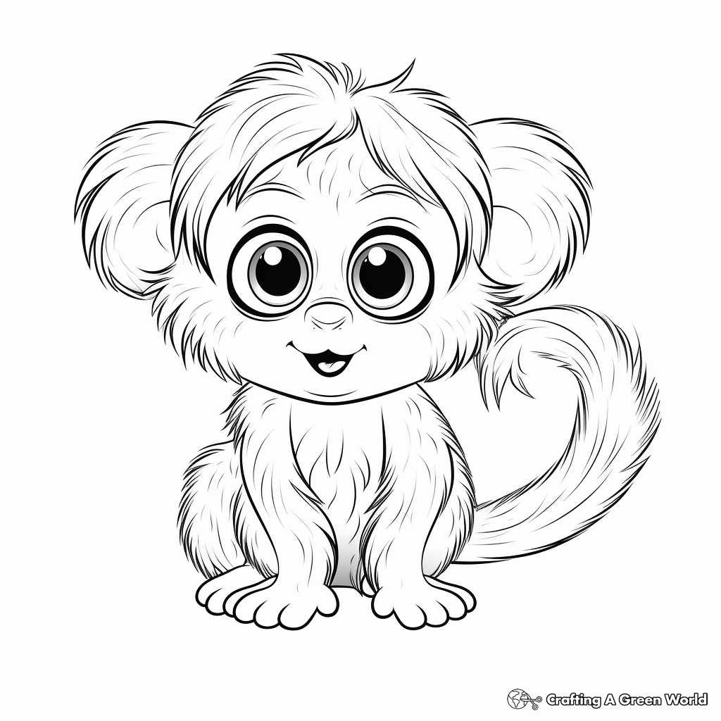 Charming Marmoset Monkey Coloring Pages 3