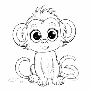 Charming Marmoset Monkey Coloring Pages 4